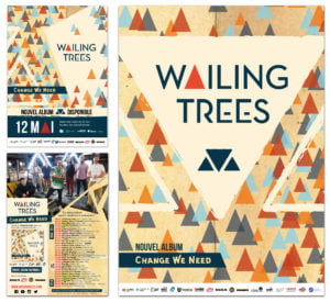 Affiches et flyers réalisés pour le groupe Wailing Trees